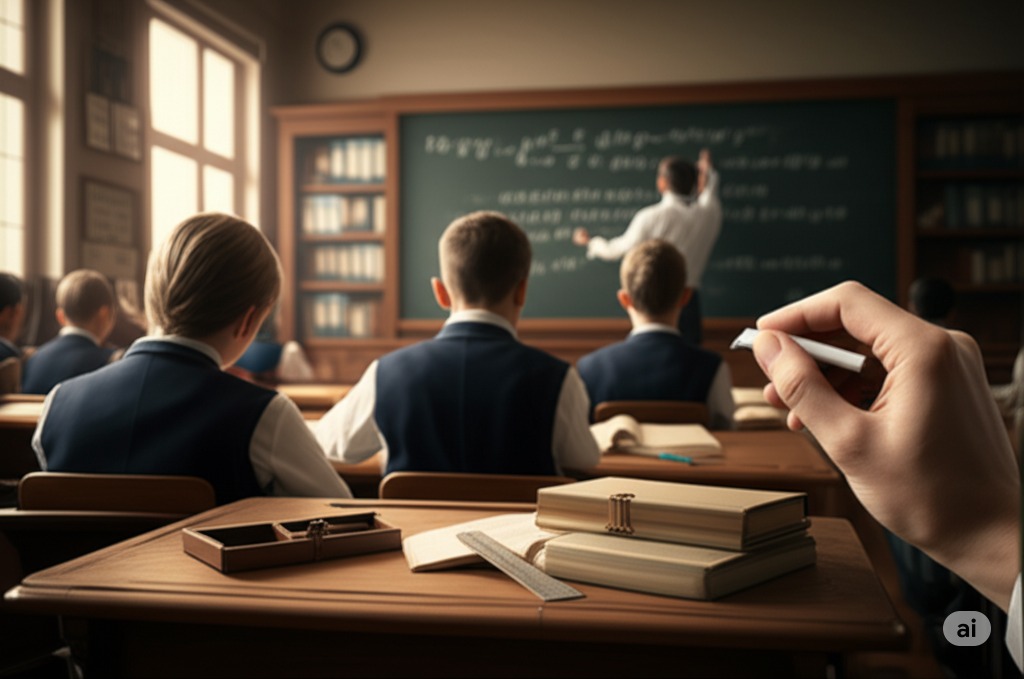 Illustration of a traditional classroom setting