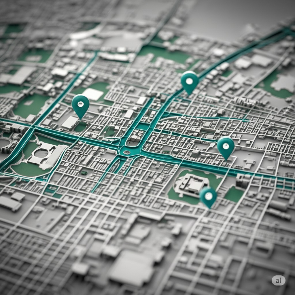 Stylized map showing office location in Bengaluru